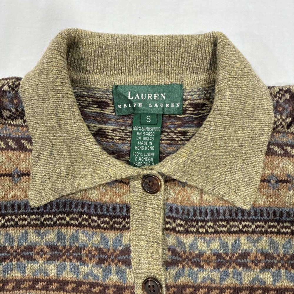 Vintage Lauren Ralph Lauren Western Country Nordic Knit Sweater Small 100% Wool - Picture 4 of 13